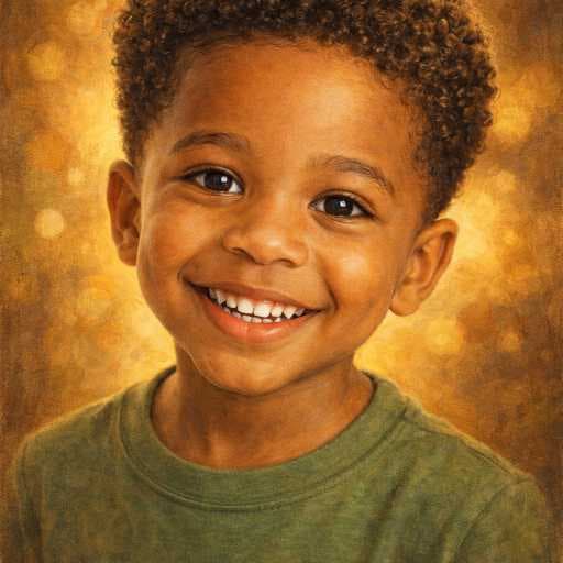 Same child illustrated in Storybook style